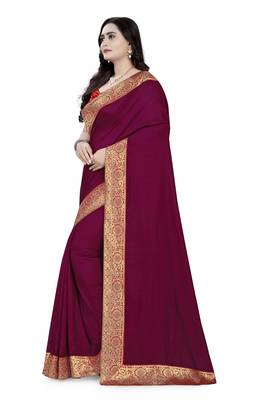 Purple Woven Georgette Saree With Blouse 2