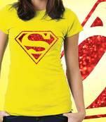 Superman Womens Glitter Tshirt at Offer, Womens Red Special Effect T-shirt