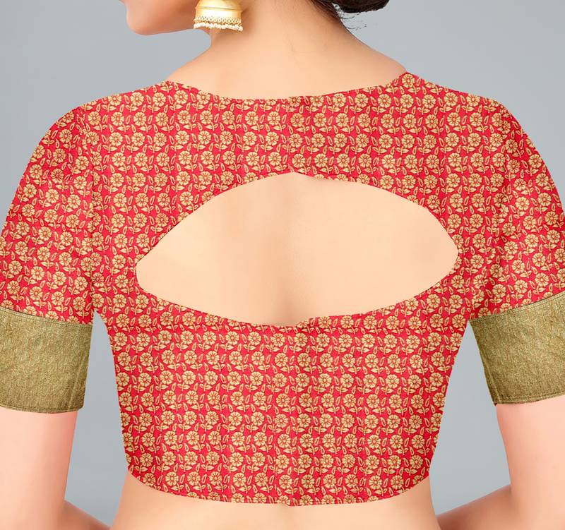 Beige woven banarasi silk saree with blouse