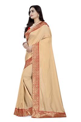 Cream Woven  Art-Silk-Saree With Blouse 2