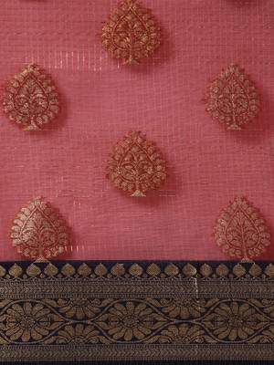 Maroon woven organza saree with blouse 5