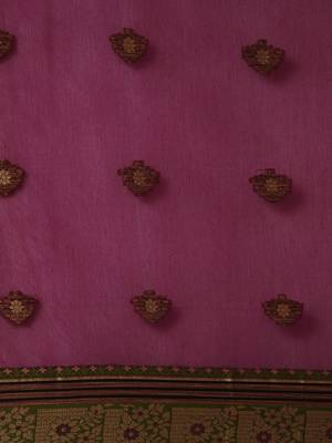 Wine woven cotton saree with blouse 5