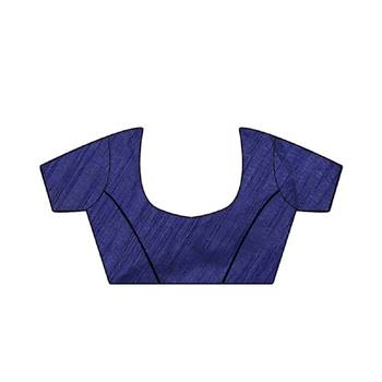 Blue Embroidered Georgette Saree With Blouse 5