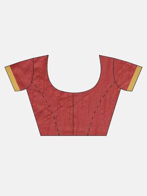Mustard woven raw silk saree with blouse 3