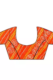 Beige Printed Chiffon Ruffle Saree With Blouse