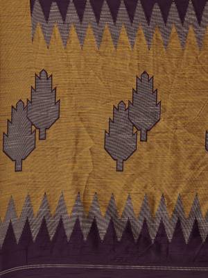 Purple woven raw silk saree with blouse 4