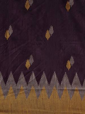 Purple woven raw silk saree with blouse 5
