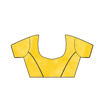 Yellow Embroidered Georgette Saree With Blouse 5