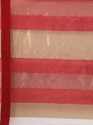 White woven cotton saree with blouse 4