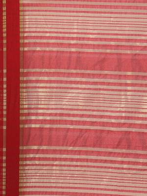 White woven cotton saree with blouse 4