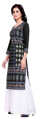 Black printed crepe kurtas-and-kurtis 4