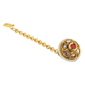 Gold Pearl Maang Tikka 3