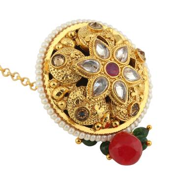 Gold Pearl Maang Tikka 2