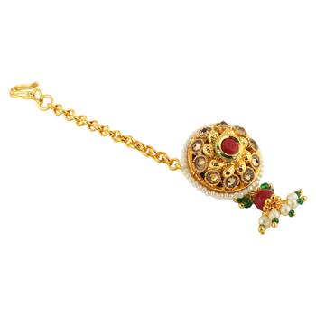 Gold Pearl Maang Tikka 3