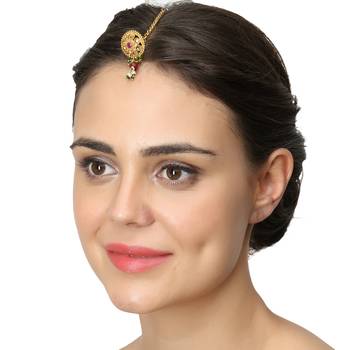 Gold Pearl Maang Tikka 1