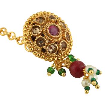 Gold Pearl Maang Tikka 2