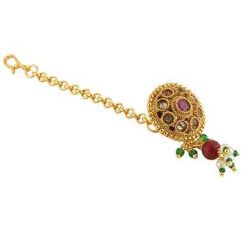 Gold Pearl Maang Tikka 3