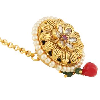 Gold Pearl Maang Tikka 3