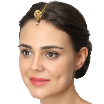Gold Pearl Maang Tikka 1