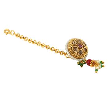 Gold Pearl Maang Tikka 3