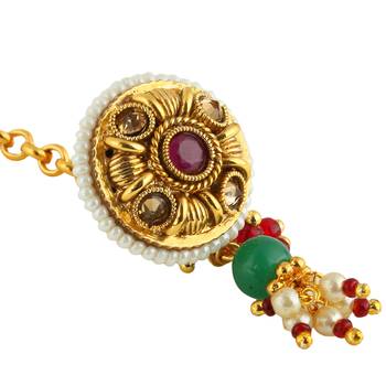 Gold Pearl Maang Tikka 2