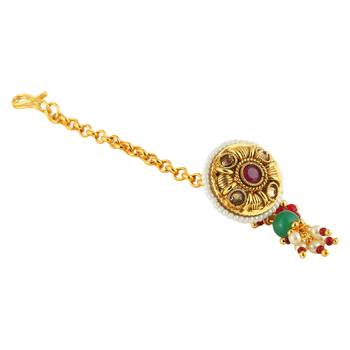 Gold Pearl Maang Tikka 3