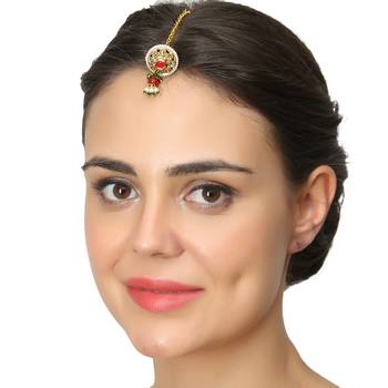 Gold Pearl Maang Tikka 1