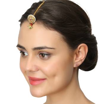Gold Pearl Maang Tikka 2