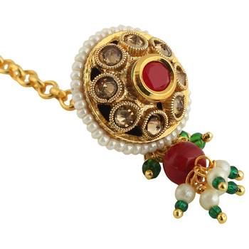 Gold Pearl Maang Tikka 3