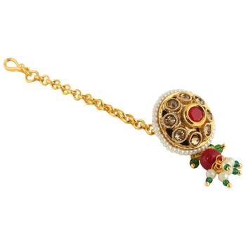 Gold Pearl Maang Tikka 4