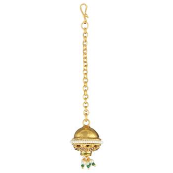 Gold Pearl Maang Tikka 5
