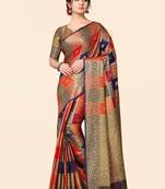 Multicolor woven paithani silk saree with blouse