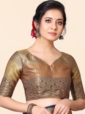Multicolor woven paithani silk saree with blouse 5