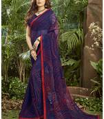  multicolor printed georgette saree with blouse