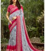  multicolor printed georgette saree with blouse