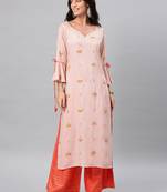 Peach plain rayon salwar
