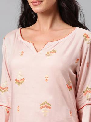 Peach plain rayon salwar 2