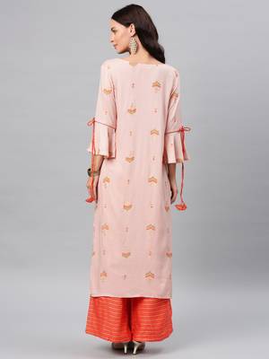 Peach plain rayon salwar 3