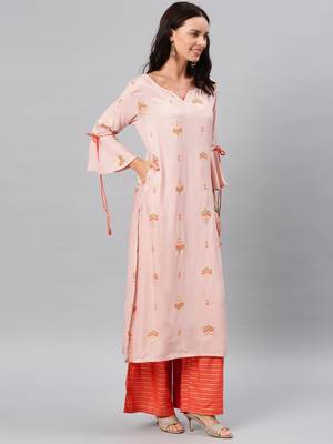 Peach plain rayon salwar 4