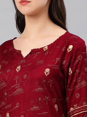 Maroon plain rayon salwar 2