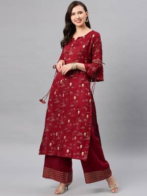 Maroon plain rayon salwar 4