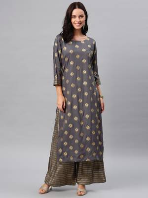 Grey plain rayon salwar 1