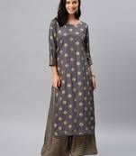 Grey plain rayon salwar