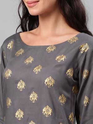 Grey plain rayon salwar 2