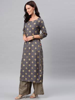 Grey plain rayon salwar 4