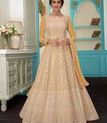 Light Yellow Designer Wedding Anarkali Suit
