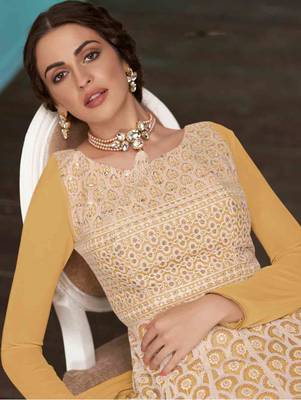 Light Yellow Designer Wedding Anarkali Suit 2