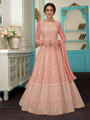 Light Pink Designer Wedding Anarkali Suit 1