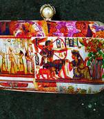 bagzVela Egyptian Print Multicolored Box Clutch Purse