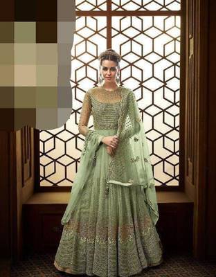 Green embroidered santoon salwar 1